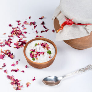 Tender Coconut Gulab Shrikhand Handi